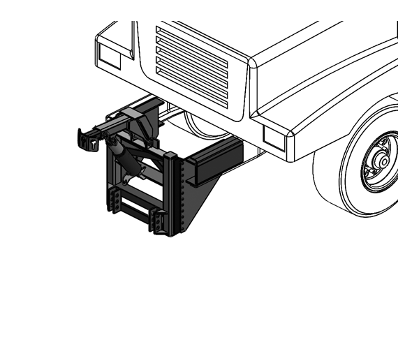 Heavy Bolt-On Hitch, Isometric
(Universal Pin-On Shown)