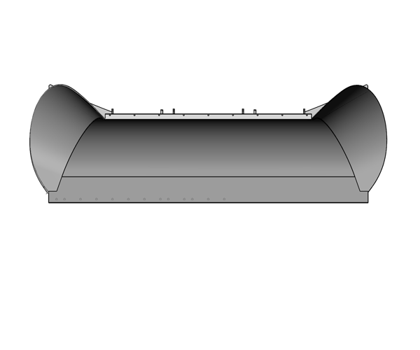 Straight Moldboard With Mouse Ears, Front View